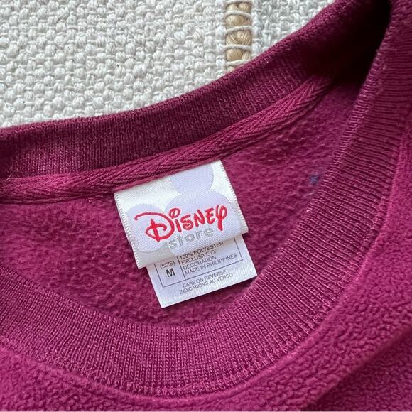 Disney Pooh Burgundy Fleece Crewneck Pullover Sweatshirt Unisex Size Medium - Picture 8 of 9
